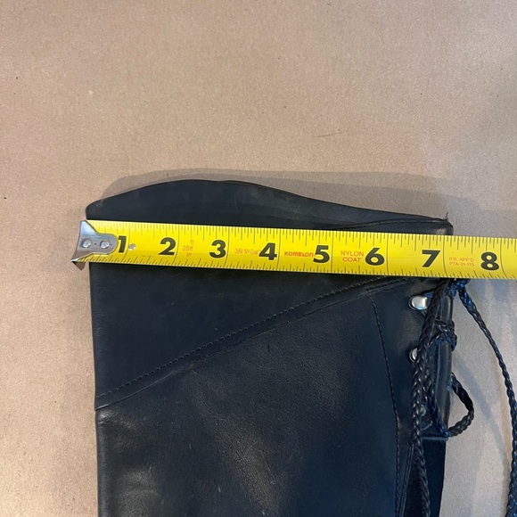 UGG Australia Women’s Black Leather Riding Boots Zip & Ties Shearling Sole US 7 - Picture 12 of 13